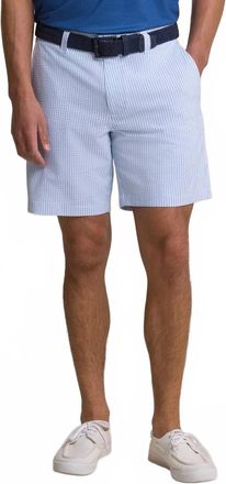 Southern Tide Mens Seersucker 8 Coastal Breeze Performance Short In Ocean Channel