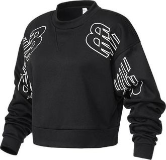 New Balance (WMNS) New Balance Relentless Boxy Pullover Asia Sizing Black White WT21151-BK