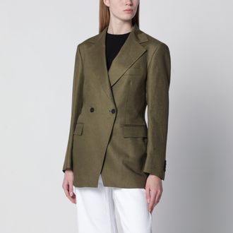 Tagliatore Single-breasted blazer in green linen