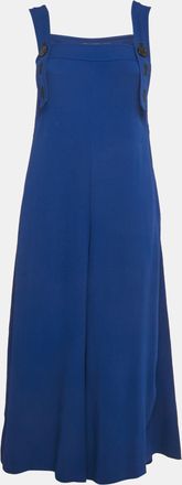 Sportmax Blue Crepe Shoulder Strap Jumpsuit