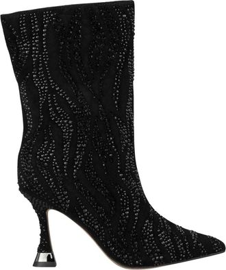 Alma En Pena Enkellaarzen met strass details - Dames - Laarzen met Hak - Zwart - 41 EU - Schoenen