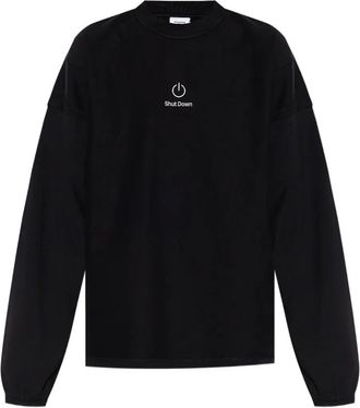 VETEMENTS T-shirt in cotone con ricamo - Nero