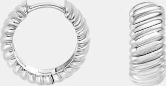 Dower & Hall Wide Twist Huggie Hoops in Sterling Silver at Nordstrom