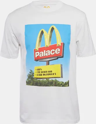 Palace X Mc Donalds White Printed Jersey Crewneck T-Shirt