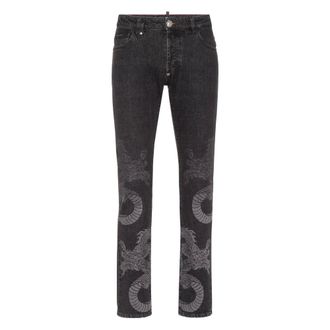 Philipp Plein Heren, Jeans, Zwart, Maat: W30 Katoen