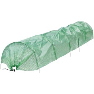ECD Germany Ecd Germany - 2x T&uacute;nel Para Cultivo 300 X 55 X 35 Cm 3m Transparente Verde Malla Pe 135 G/m&sup2; Con 6 Alambres De Arco De Acero &Oslash; 2mm L&aacute;mina De Invernade