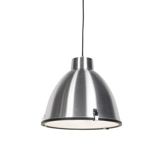 QAZQA Industrial L&aacute;mpara Colgante Industrial De Aluminio 38 Cm Regulable - Anteros /vidrio /cuerda Redonda Adecuado Para Led Max. 1 X 60 Watt - Qazqa
