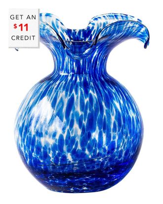Vietri Vietri Hibiscus Glass Cobalt Tortoiseshell Small Fluted V With $12 Credit