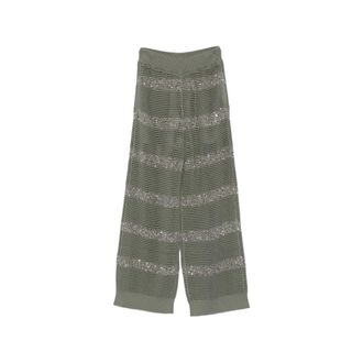 Brunello Cucinelli Sequin Striped Trousers