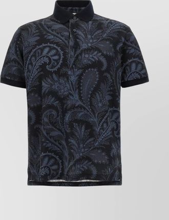 Etro paisley print cotton polo shirt