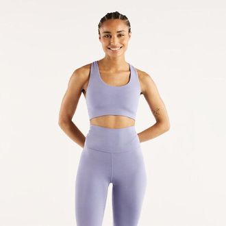 New Balance Donna NB Define Train Bra in Viola, Maglia di Poliestere, Taglia L
