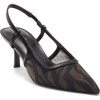 Abound Kippa Pointed Toe Slingback Pump in Brown Zebra at Nordstrom Rack, Size 6.5