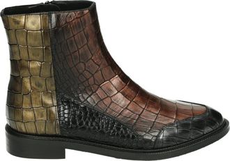 Pertini Western Leren Laars - Dames - Enkellaarsjes - Veelkleurig - 37 EU - Leer - Schoenen