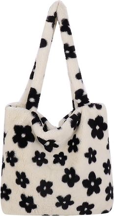 Generic Women Fluffy Shoulder Bag Zipper Faux Fur Handbag Y2K Satchel Hobo Bag Plush Underarm Fuzzy Tote Handbag Commuting Bag