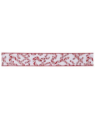 Melrose International Set Of 2 Candy Cane Print Wired Ribbon