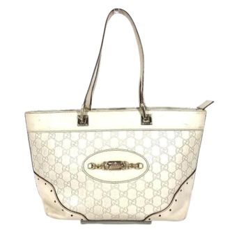 Gucci Pre-owned Tote Bags, female, White, Size: ONE SIZE Pre-owned Leather Tote Bag