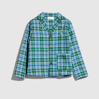 Gucci Kids - Cotton Tartan Shirt, Size 10 years, Blue