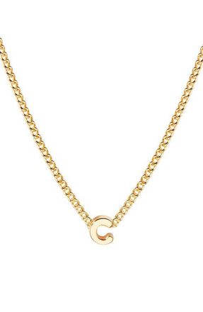 Brook & York Kira Mini Initial Pendant Necklace in Gold C at Nordstrom