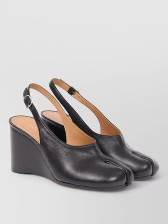 Maison Margiela leather wedge slingback pumps