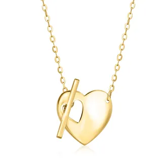 Canaria Canaria Italian 10kt Yellow Gold Heart Toggle Necklace