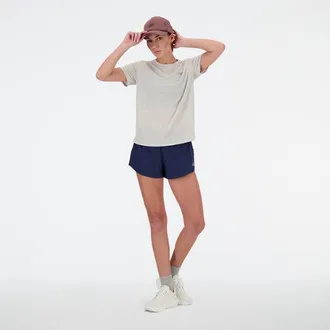 New Balance Mujer RC Essential T-Shirt en Gris, Poly Knit, Talla L