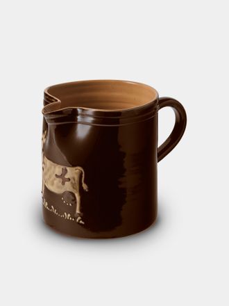 Poterie d'&Eacute;vires Cows Hand-Painted Ceramic Straight-Edge Medium Jug