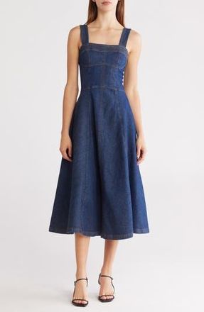 SIMKHAI Cici Bustier Denim Midi Dress in Imperial at Nordstrom Rack, Size 10