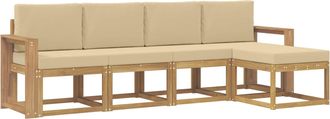 vidaXL Conjunto De Sof&aacute;s De Exterior 5 Uds. Y Beige Vidaxl