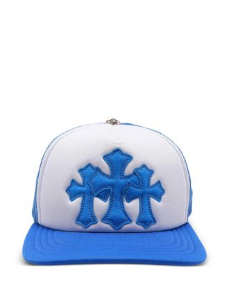 Chrome Hearts Cemetery cross-patch trucker hat - White