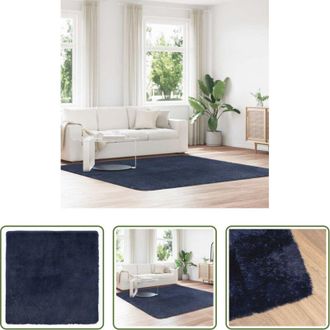 vidaXL vidaXL Tappeto da interno - Tappeto Shaggy a Pelo Lungo NAVARRA Blu Marino 240x240 cm