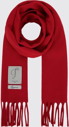 Jacquemus Sciarpa in misto lana a blocchi di colore con frange e logo applicato