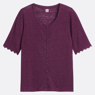 La Redoute Collections T-shirt in linnen met korte mouwen