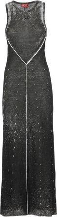 Diesel M-Rab Dress - Dames - Maxi kleedjes - Zwart - M - Linnen - Kleedjes