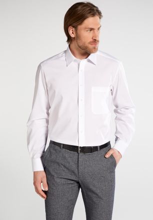 Eterna Langarmhemd ETERNA COMFORT FIT, Herren, Gr. 39, Normalgr&ouml;ssen, wei&szlig;, Popeline, 100% Baumwolle, normal, Manschette, Hemden Langarmhemd, NON IRON (b&uuml;gel
