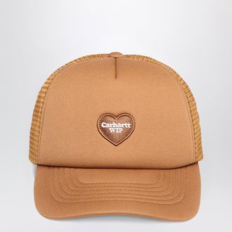 Carhartt Work in Progress Heart Patch Trucker Cap Hamilton Brown