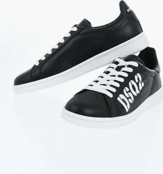 Dsquared2 Leather BOXER Low-Top Sneakers with Contrasting Monogram size 45