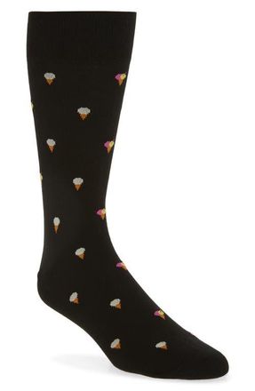 Paul Smith Kerry Ice Cream Cotton Blend Dress Socks in Black at Nordstrom