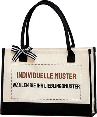Generic Gifts for ladies, Jute Canvas Tote Bag, Personalised Reusable Shopping Bag for Women, Beach - 43CM*30CM*13CM(off white)