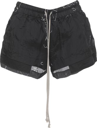 Rick Owens Black Fog Boxers Viscose Shorts