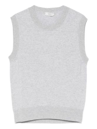 PESERICO round-neck sleeveless top - Grey