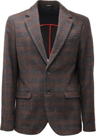 Officina36 Wollen Katoenen Jas Antraciet - Heren - Blazers - Grijs - L - Katoen - Jassen