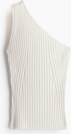 H&M One-Shoulder-Top in Rippstrick - Beige