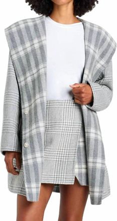 Splendid Eli Reversible Coat In Grey Check