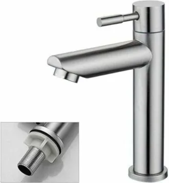 OEM Grifo De Ba&ntilde;o Solo Para Agua Fr&iacute;a, Grifo Mezclador De Lavabo Con Superficie De Cobre Cromado Duradero, Grifo Para Lavabo De Manos, Cartucho Aireador E