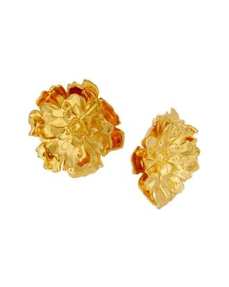 Oscar De La Renta Large Peony Stud Earrings