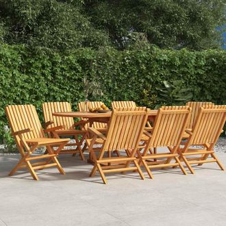 vidaXL Vidaxl - Sillas De Jard&iacute;n Plegables 8 Uds Madera Maciza Teca 61x67x90 Cm