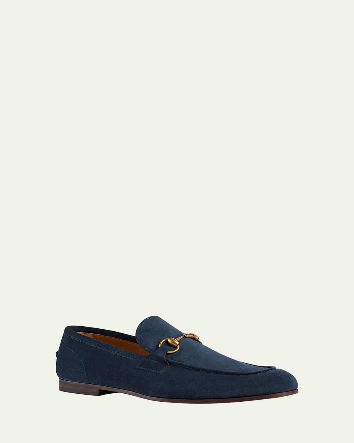Gucci Men\'s Vibrant Blue Suede Slip-Ons Gucci Suede loafers | Men main image 3