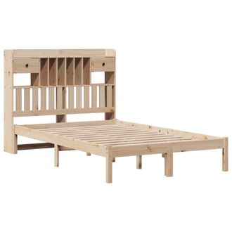 Berkfield Home Decorative Bookcase Bed without Mattress 135x190 cm Double Solid in Light Tan