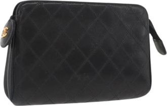 Chanel Pre-owned Clutches, female, Black, Size: ONE SIZE Pre-owned Vintage Pouch