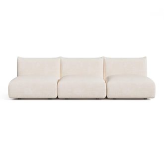 Sia Home Sof&aacute; modular 4-5 plazas terciopelo chenilla crema